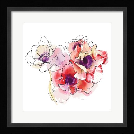 Framed Mistral Trio I White Square Print