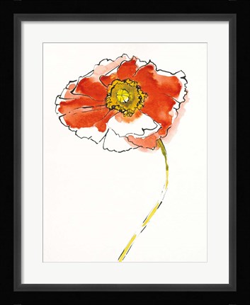 Framed Red Icelands I on White Print