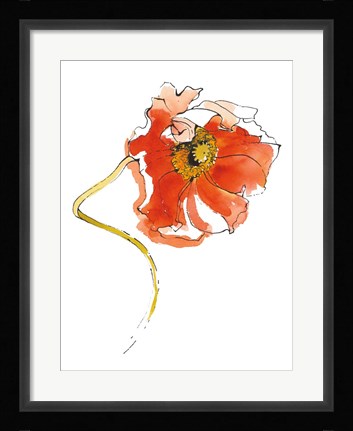 Framed Red Icelands II on White Print