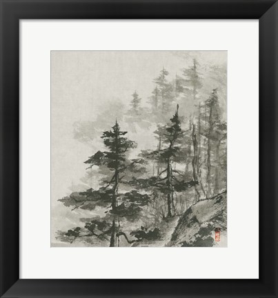 Framed Sumi Treetops Sq Print