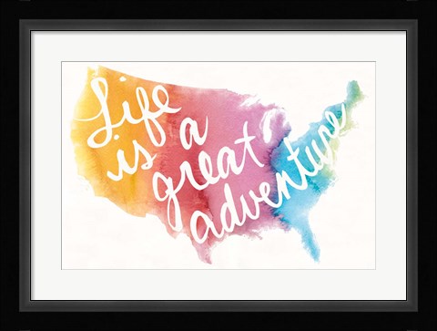 Framed Watercolor USA Print