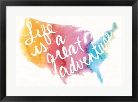 Framed Watercolor USA Print