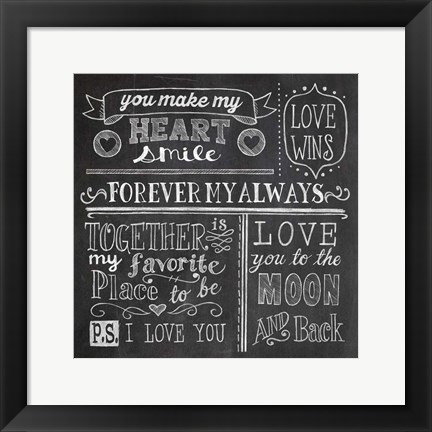 Framed Inspiration Chalkboard I Print