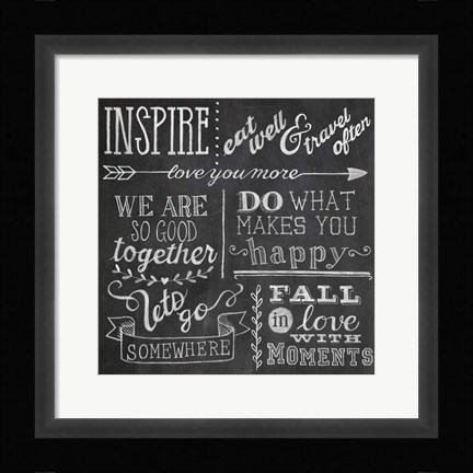 Framed Inspiration Chalkboard III Print