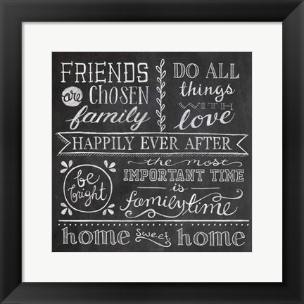 Framed Inspiration Chalkboard IV Print