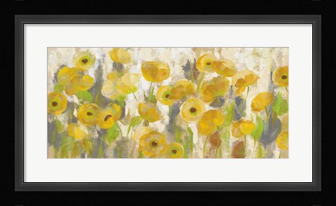 Framed Floating Yellow Flowers I Print