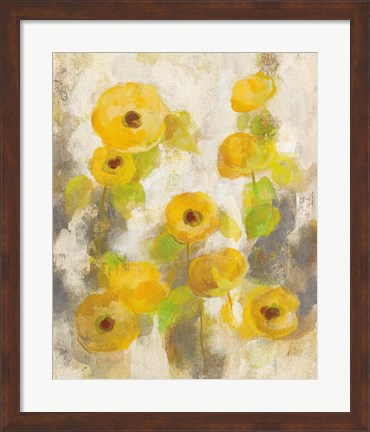 Framed Floating Yellow Flowers II Print