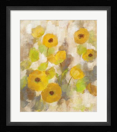 Framed Floating Yellow Flowers III Print