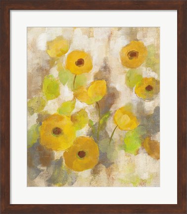 Framed Floating Yellow Flowers III Print