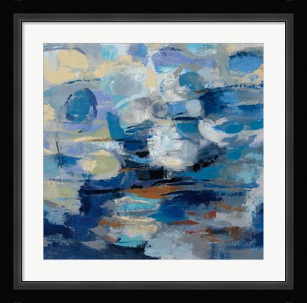 Framed Ultramarine Waves I Print
