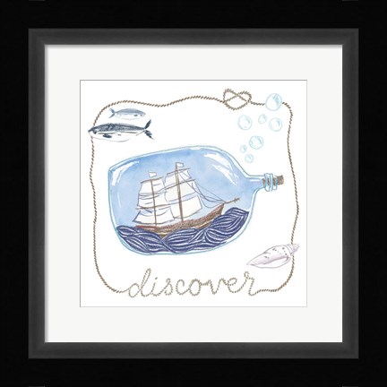 Framed Ship in a Bottle Discover Print