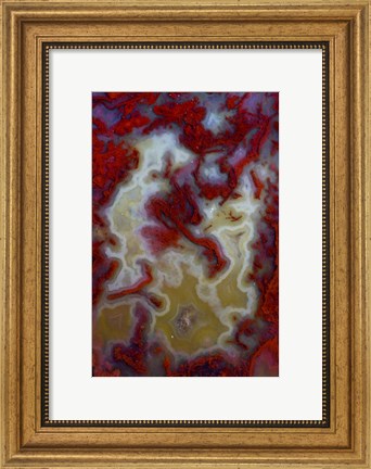 Framed Red Moss Agate Slab Print