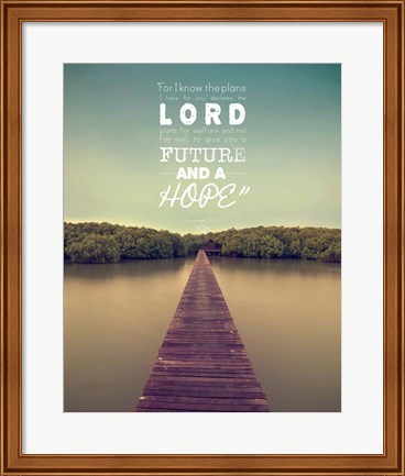Framed Jeremiah 29:11 For I know the Plans I have for You (Lake House Color) Print