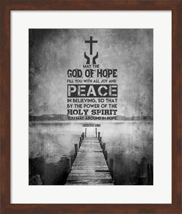 Framed Romans 15:13 Abound in Hope (Black &amp; White) Print