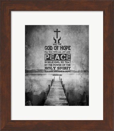 Framed Romans 15:13 Abound in Hope (Black &amp; White) Print