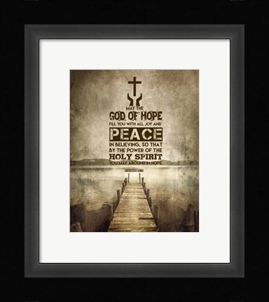 Framed Romans 15:13 Abound in Hope (Sepia) Print