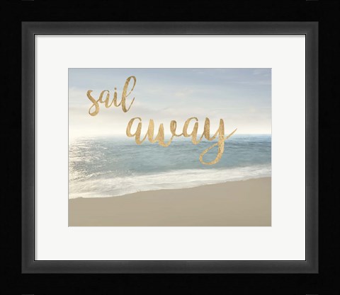 Framed Beach Sail Away Print