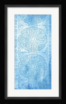 Framed Cobalt Deco Panel I Print