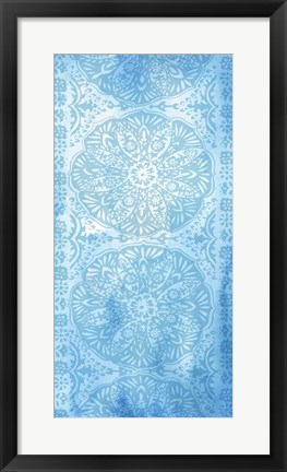 Framed Cobalt Deco Panel I Print