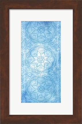 Framed Cobalt Deco Panel II Print
