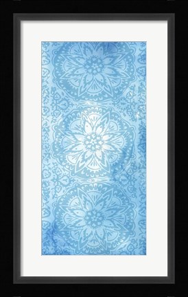 Framed Cobalt Deco Panel II Print