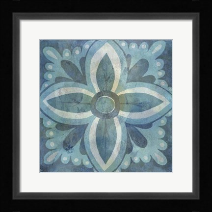 Framed Patinaed Tile I Print