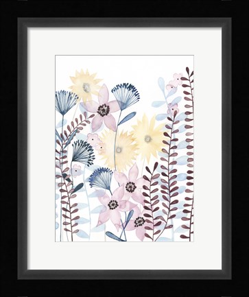 Framed Pastel Posies I Print