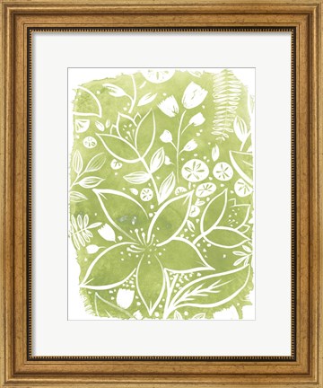 Framed Garden Batik IV Print