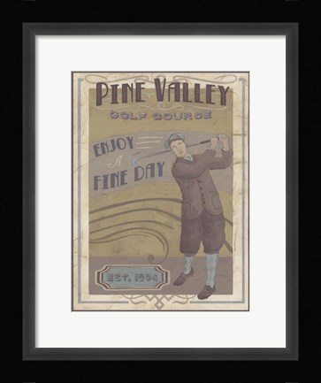 Framed Retro Golf I Print