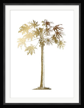 Framed Gold Foil Tropical Palm I- Metallic Foil Print