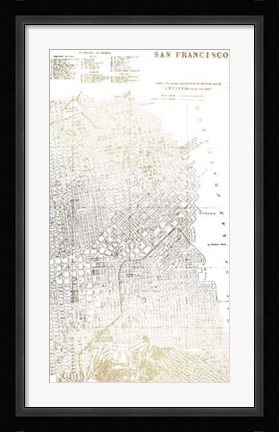Framed Gold Foil City Map San Francisco- Metallic Foil Print