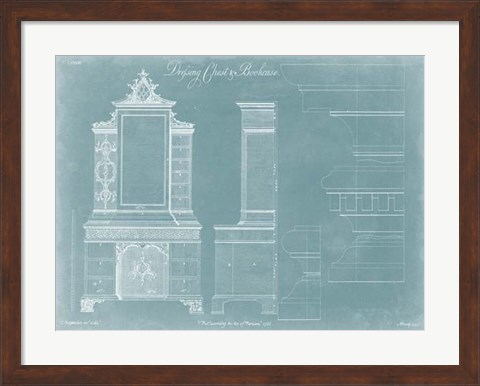Framed Chippendale Chest &amp; Bookcase Print