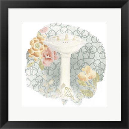 Framed Garden Romance Bath III Print