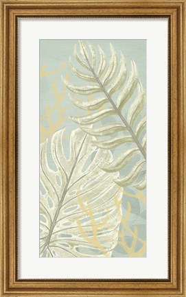 Framed Palm &amp; Coral Panel I Print
