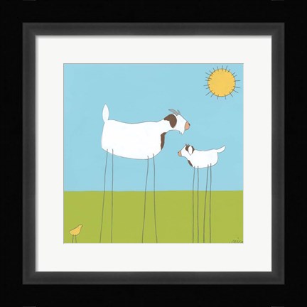 Framed Stick-leg Goat I Print