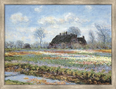 Framed Tulip Fields at Sassenheim Print