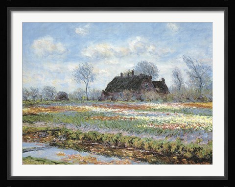 Framed Tulip Fields at Sassenheim Print
