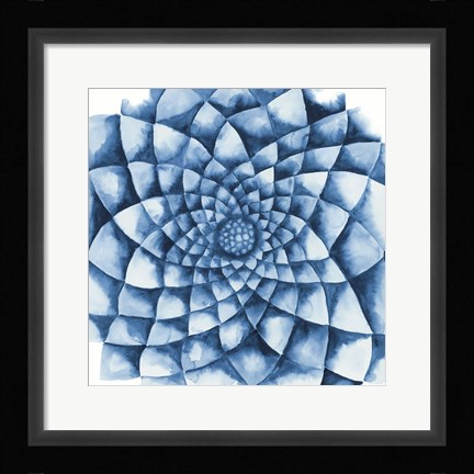 Framed Blue Zinnia Print