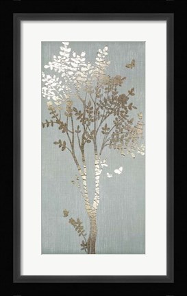 Framed Sage Silhouette I - Metallic Foil Print