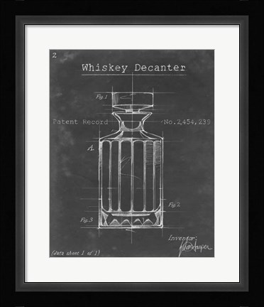 Framed Barware Blueprint VII Print