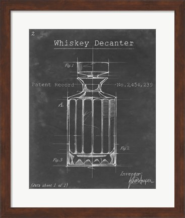 Framed Barware Blueprint VII Print