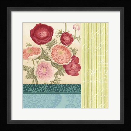 Framed Floral Montage I Print