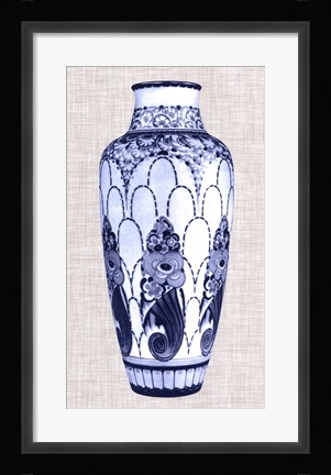 Framed Blue &amp; White Vase I Print