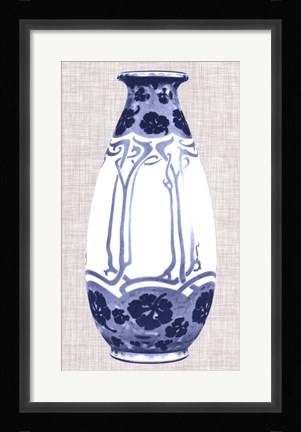 Framed Blue &amp; White Vase II Print