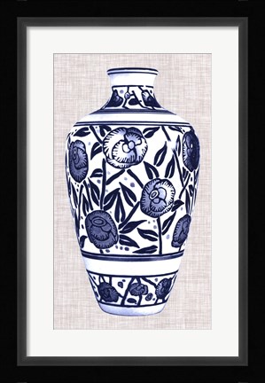 Framed Blue &amp; White Vase IV Print