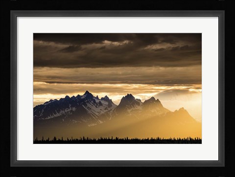 Framed Mountains and Stormy Skies Print