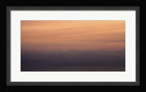 Framed Foggy Mountain Layers Print