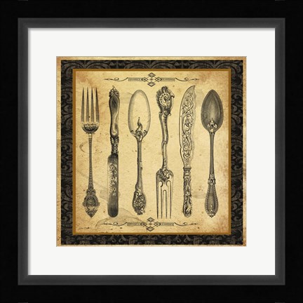 Framed Adriana Silverware Vignette II Print