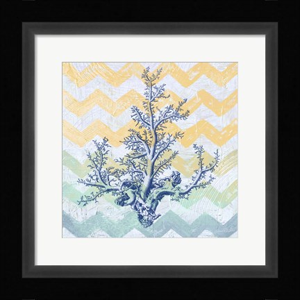 Framed Chevron Coral Print