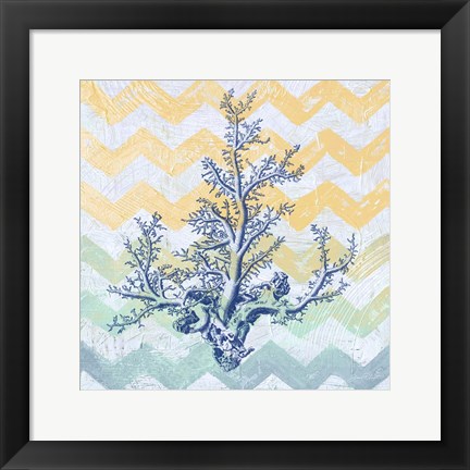 Framed Chevron Coral Print